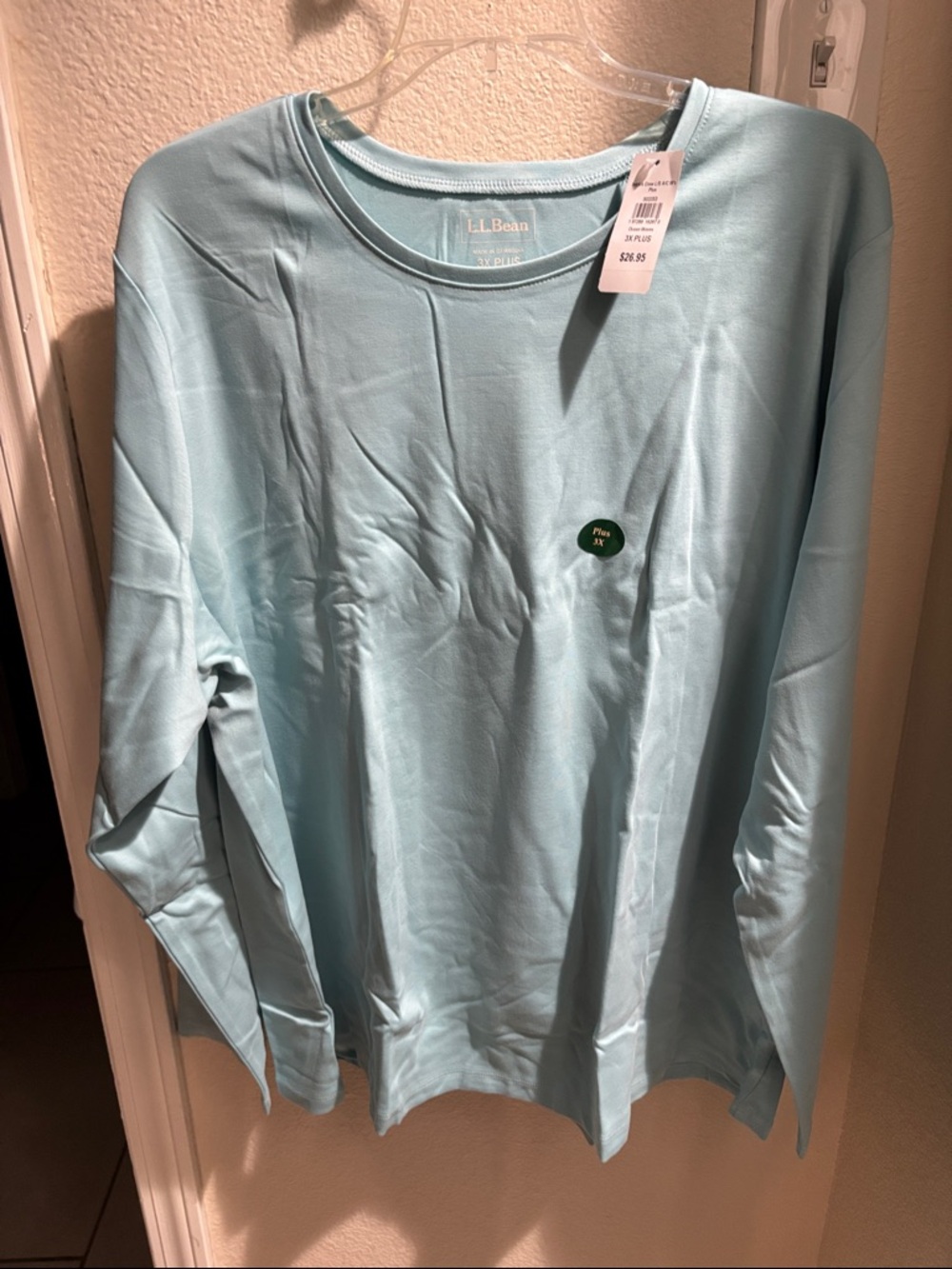 L.L. Bean Ocean Waves Long Sleeve Crewneck Tee 3X NWT